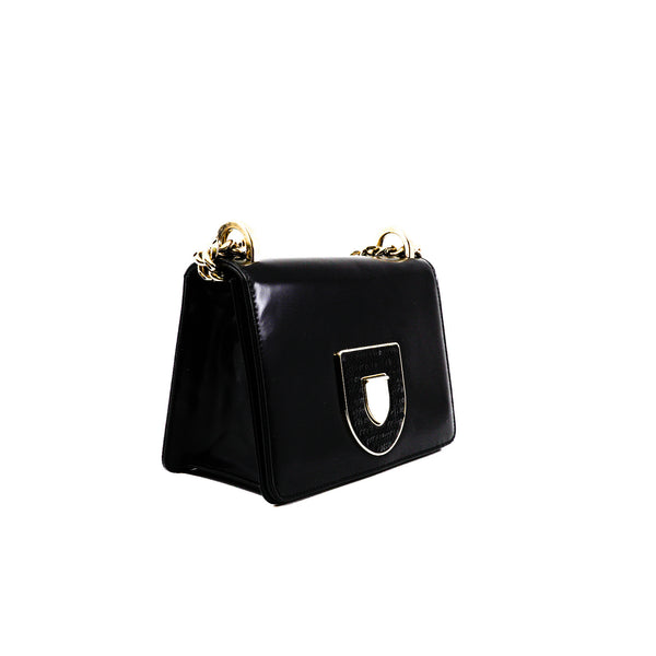 mini ama with sequin buckle in patent black ghw 2016 - L'UXE LINK