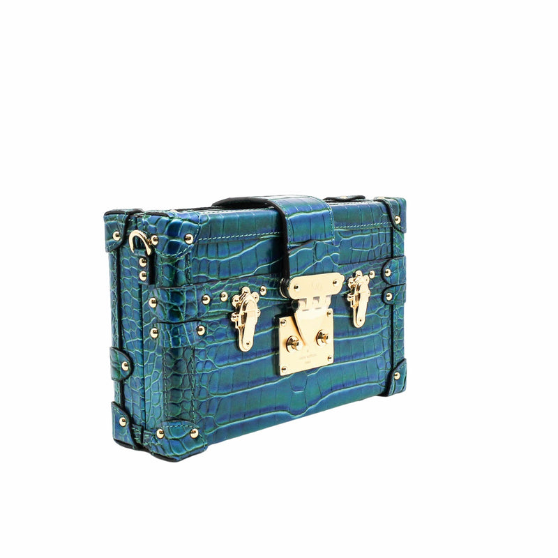 PETITE MALLE gradient lake blue CROCODILE GHW - L'UXE LINK
