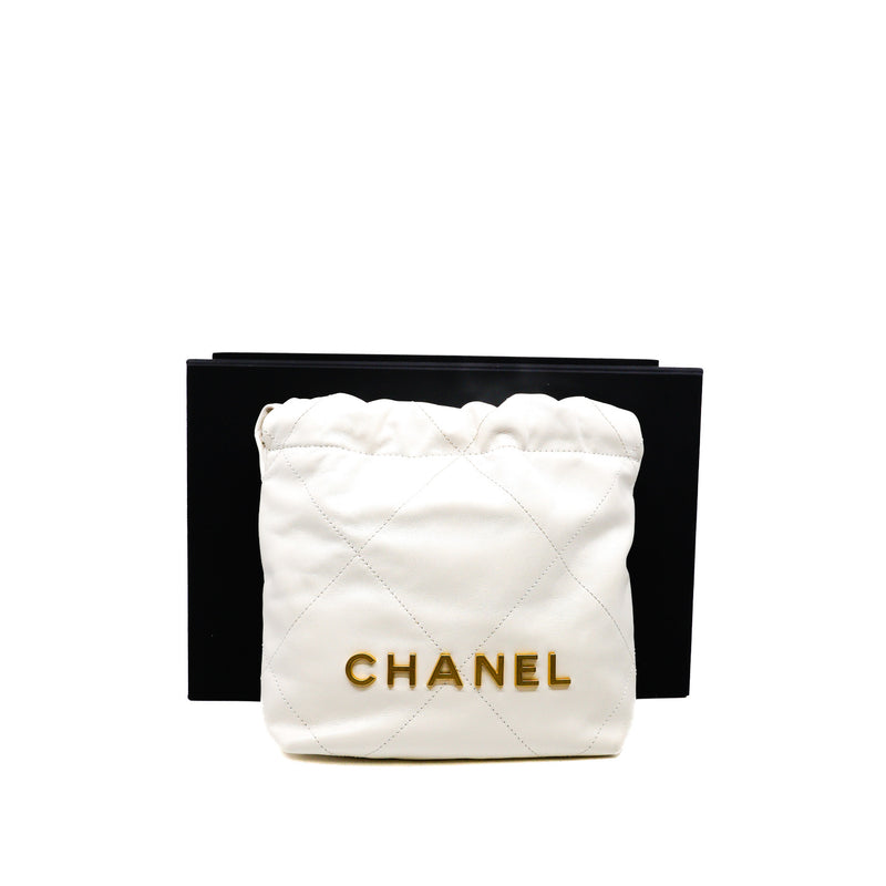 small 22 in leather white ghw#J4X11xxx - L'UXE LINK