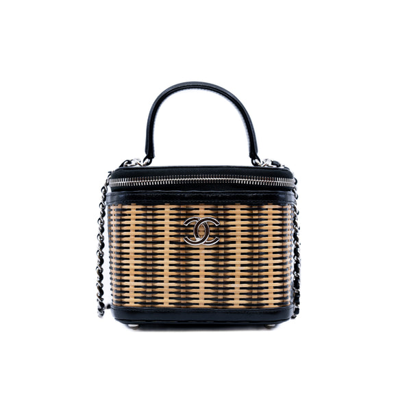 black rattan vanity with handle phw seri 29