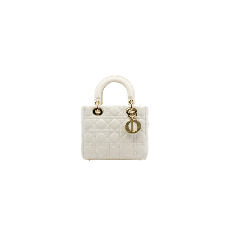 lady meidum in lambskin white light ghw