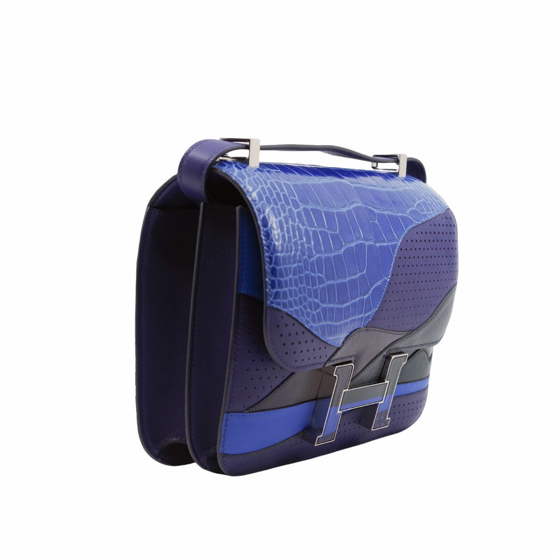 CONSTANCE 24 mix alligator navy purple SHW STAMP C - L'UXE LINK