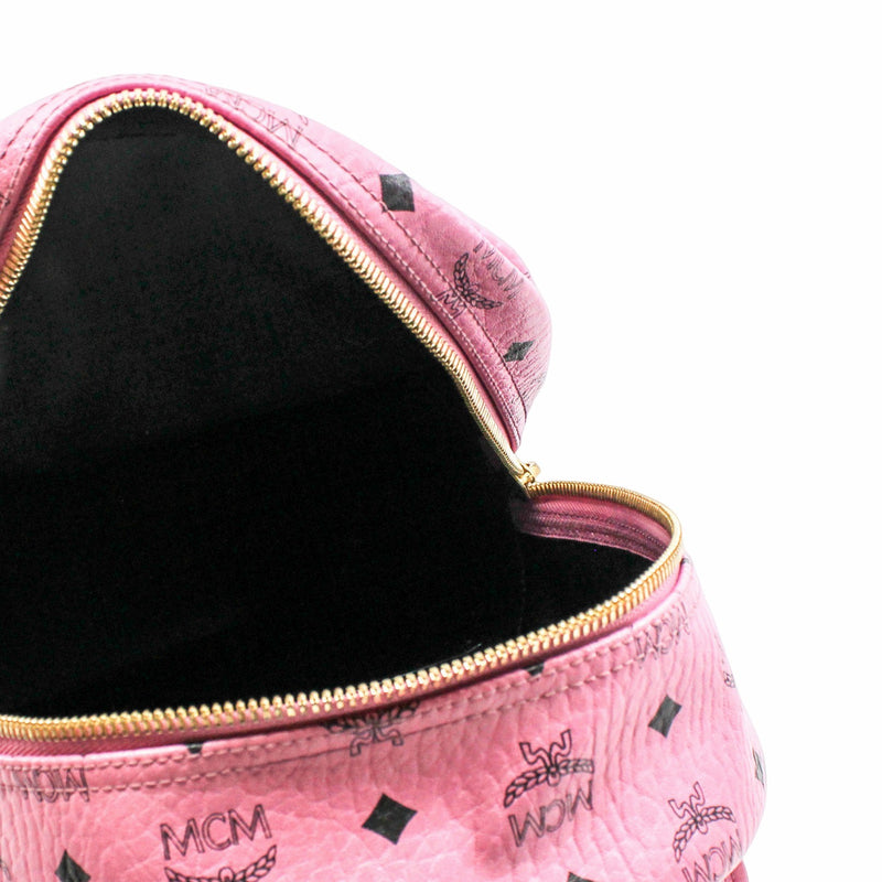 METALLIC VISETOS STUDDED SMALL DUAL STARK BACKPACKL PINK  GHW - L'UXE LINK