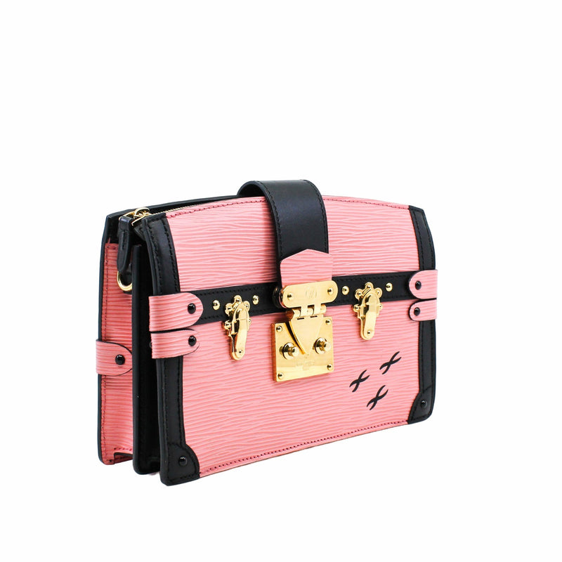 trunk clutch leather pink ghw – L'UXE LINK