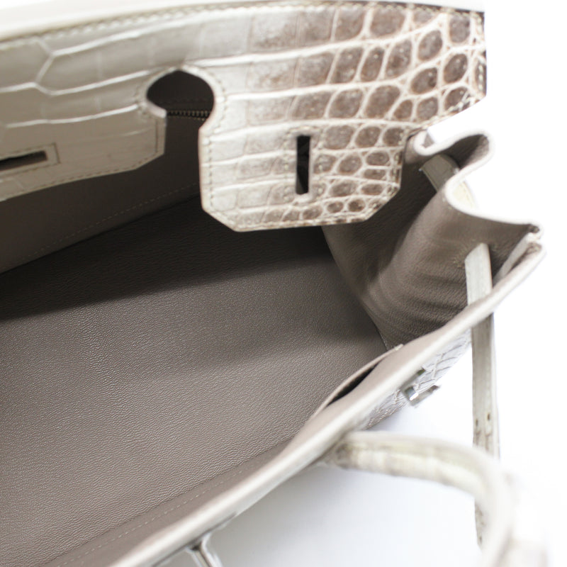BIRKIN 30 BLANC HIMALAYA NILOTICUS CROCODILE phw stamp T - L'UXE LINK