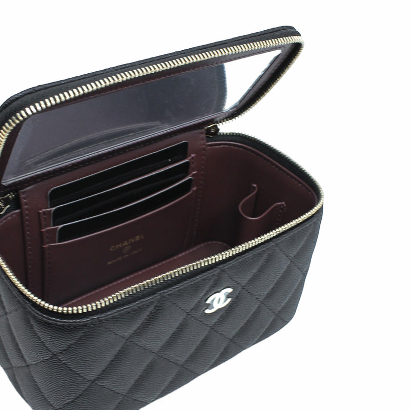 vanity case black ghw caviar medium with mirror