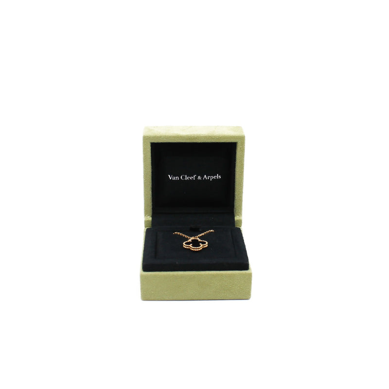 alhambra on motif necklace in black ghw - L'UXE LINK