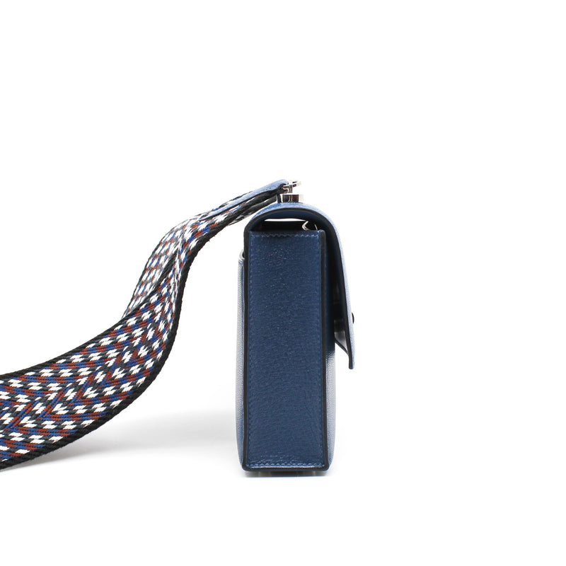 verrou mini goat phw in deep blue mix rouge vif color strap Y stamp - L'UXE LINK