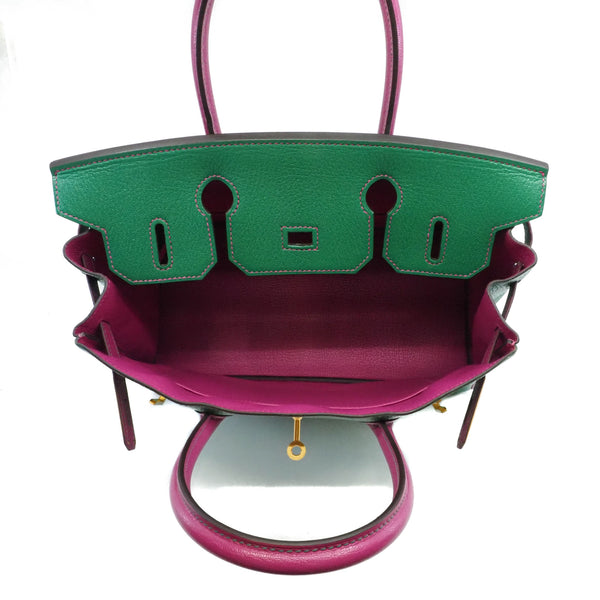 birkin 30 in goat green /l3 ghw C stamp - L'UXE LINK