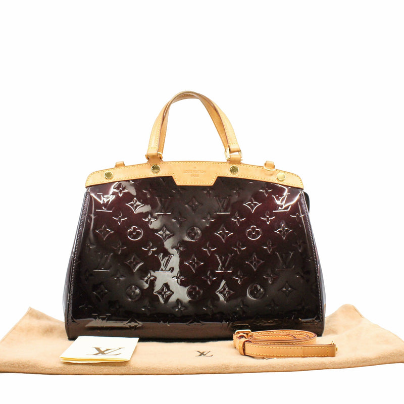 BREA HANDBAG MONOGRAM VERNIS MM CHERRY PATENT GHW - L'UXE LINK