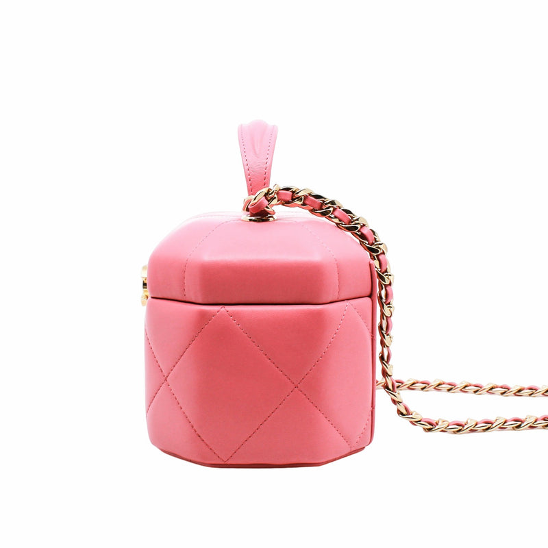 case with chain and handle pink lambskin ghw hu5k0uck