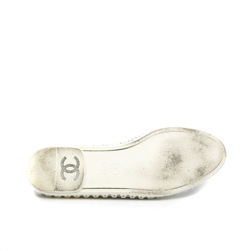 espadrille in leather white/black 37.5