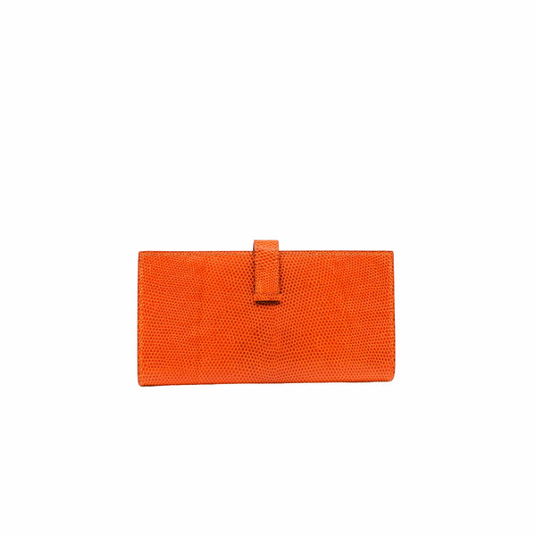 bearn wallet lizerd orange m stamp - L'UXE LINK