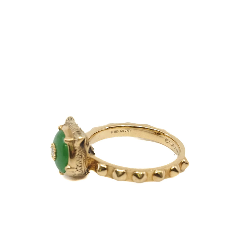 18k green diamond ring - L'UXE LINK
