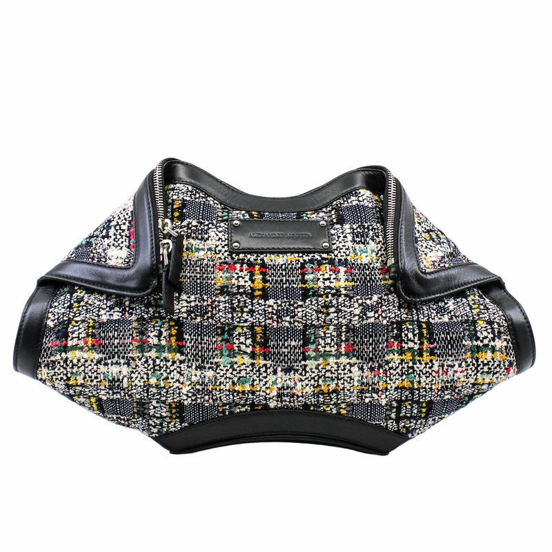 mcqueen wollen clutch fabric black phw - L'UXE LINK