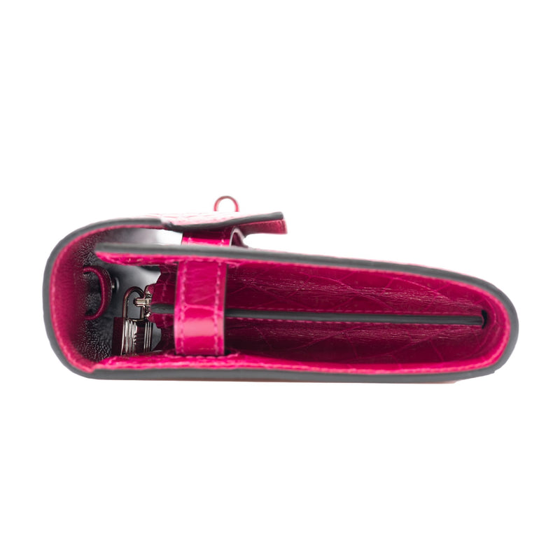 kelly to go crocodile 90 framboise phw - L'UXE LINK