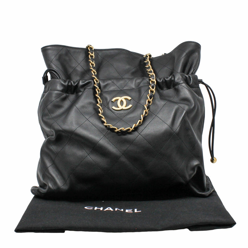 tote bag calfskin black ghw - L'UXE LINK