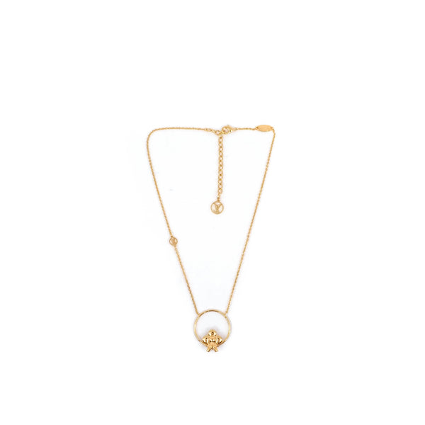 circle vivian pandent necklace in ghw - L'UXE LINK