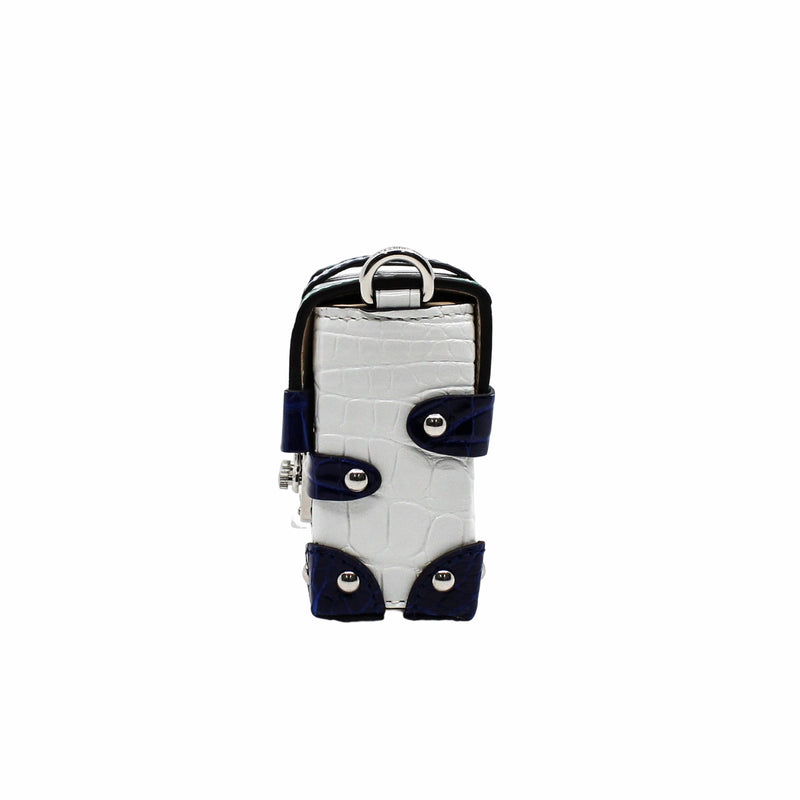 ESSENTIAL TRUNK with chain white blue green crocodile phw rrp 55000hk dollar - L'UXE LINK