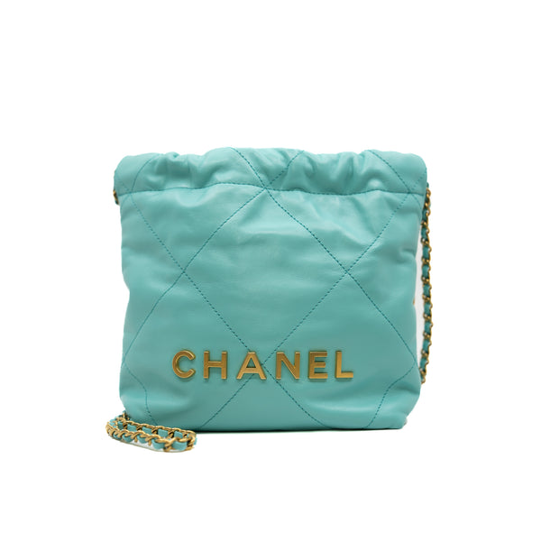 small 22 in leather lake green ghw #E757 - L'UXE LINK