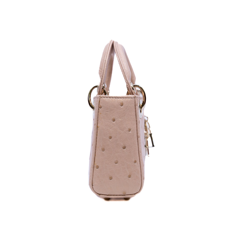 mirco lady in ostrich beige light ghw - L'UXE LINK