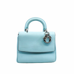 BE DIOR FLAP BAG MINI LEATHER BLUE  PHW - L'UXE LINK