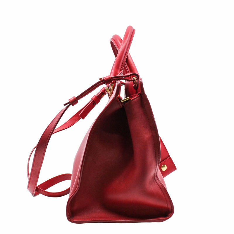 CHYC CABAS TOTE SMALL LEATHER RED GHW - L'UXE LINK