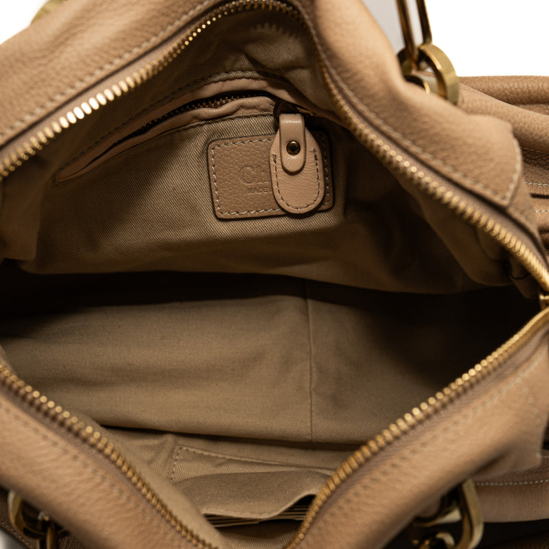 Paraty Top Handle Bag Medium Leather  beige ghw