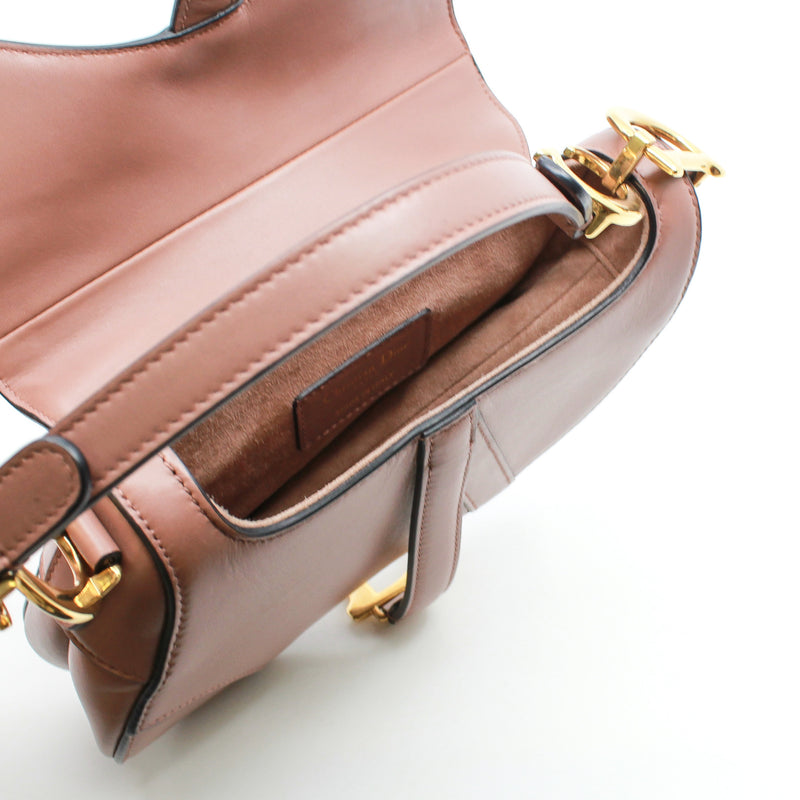 saddle small in leather nude beige ghw - L'UXE LINK