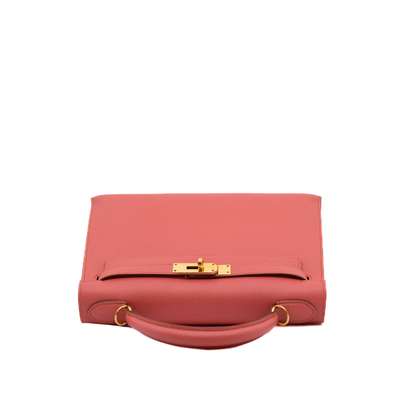 kelly 28cm epsom sellier I5 flemingo ghw Q stamp - L'UXE LINK