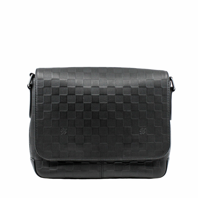 Messenger District Damier Infini  Granit black phw - L'UXE LINK