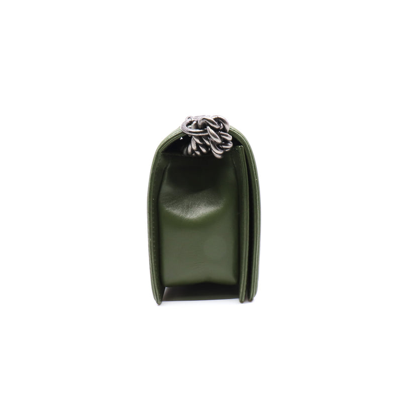 leboy mm in knots  leather green ruthenium seri 18 - L'UXE LINK