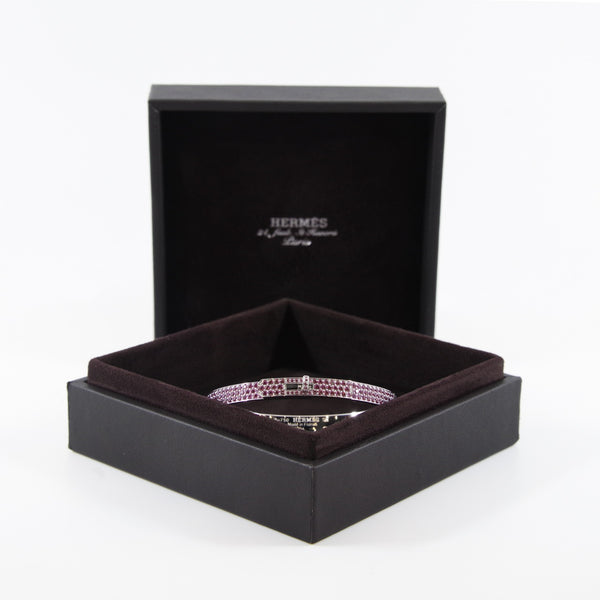 kelly bangle 18k wg with pink sappire full diamonds