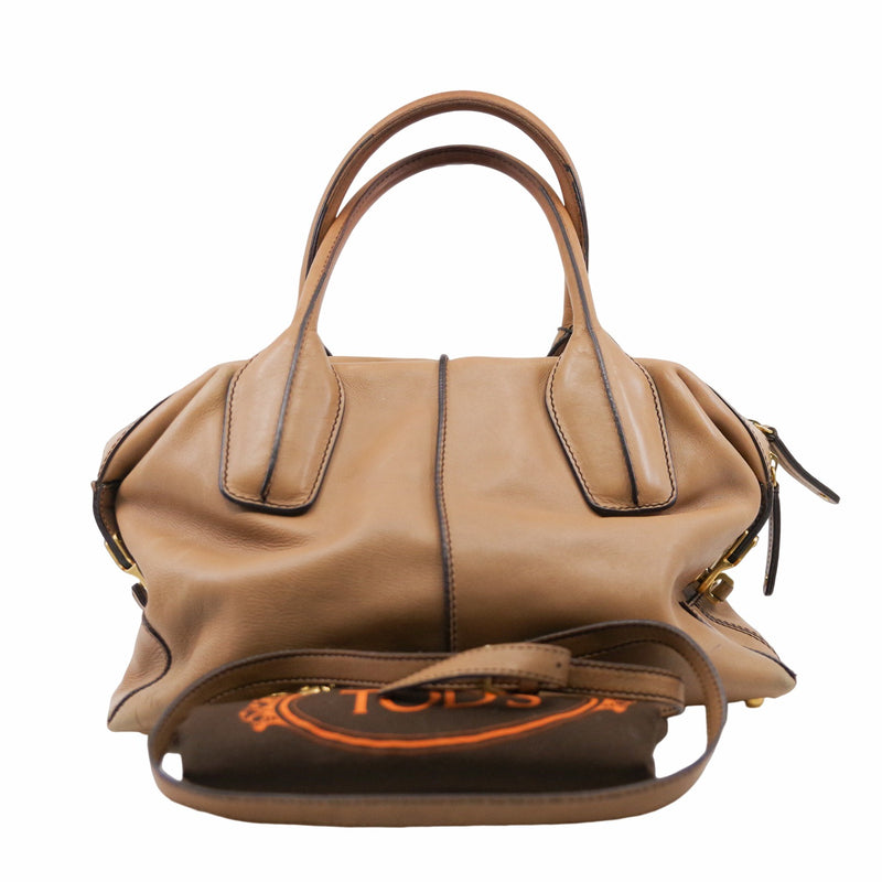 Two-way Shoulder Handbag Leather Brown - L'UXE LINK