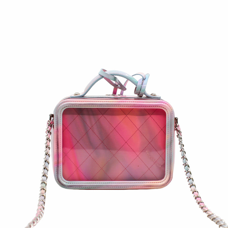 Filigree Vanity Case Small PVC with Lambskin Pink PHW