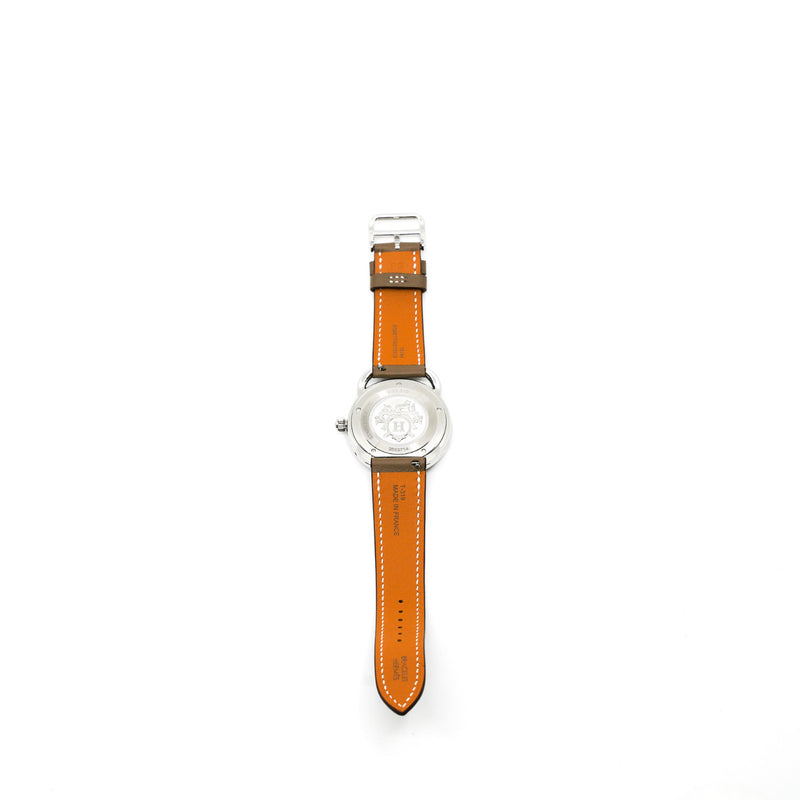 Arceau watch large model 36mm steel with etoupe strap - L'UXE LINK