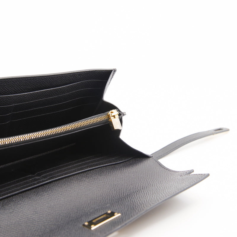 kelly wallet  black rghw epsom - L'UXE LINK