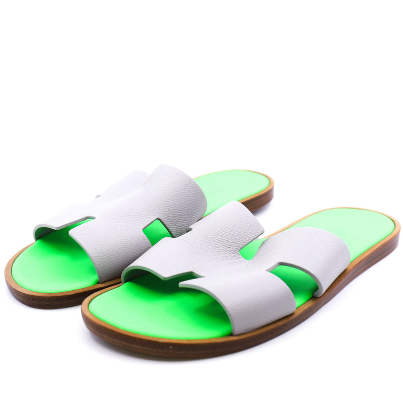 Izmir sandal in leather gray/green #42