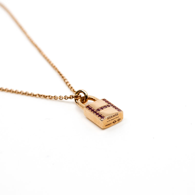 neckalce Amulettes Cadenas lock pink H 18 k lock seri 20