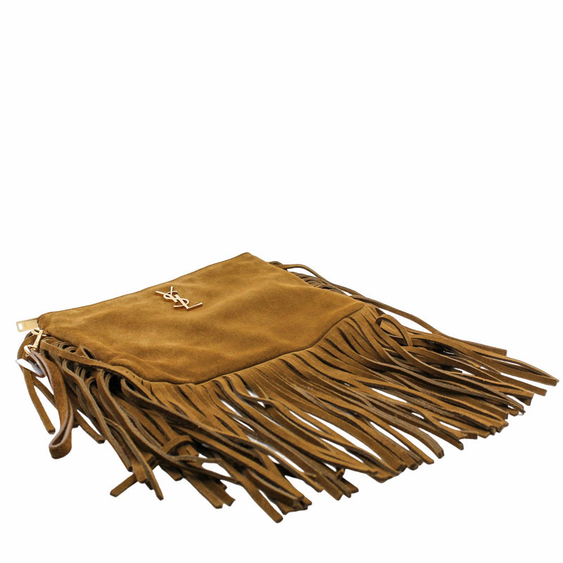 MEDIUM tassels CLUTCH BROWN GHW - L'UXE LINK
