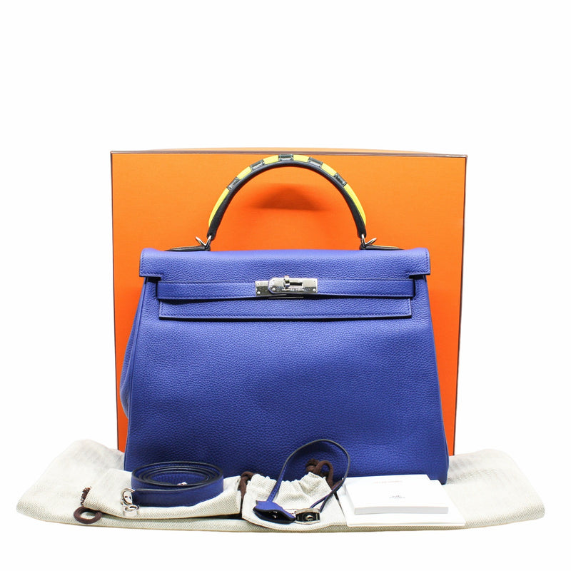 Hermes kelly 32 blue hydra