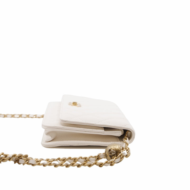 woc lamb skin white  ghw seri 30 - L'UXE LINK
