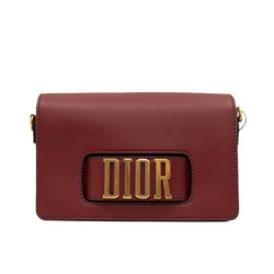 j‘a dior medium shoulder bag in leather red ghw
