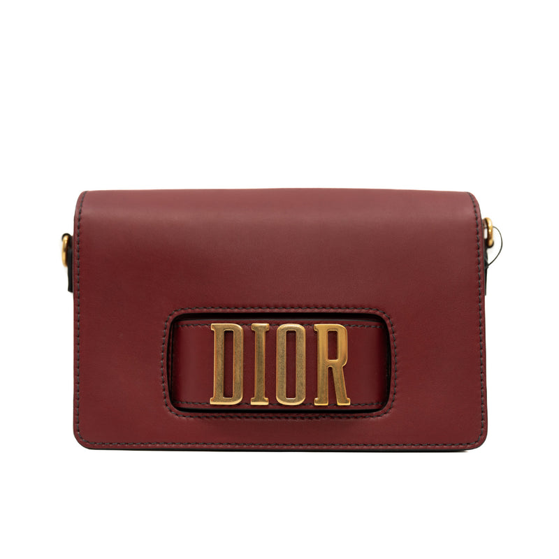 j‘a dior medium shoulder bag in leather red ghw