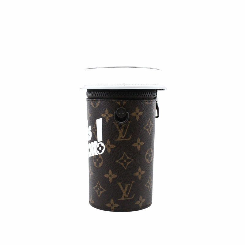 Coffee Cup Convertible Pouch Everyday Signature Vintage Monogram Canvas - L'UXE LINK