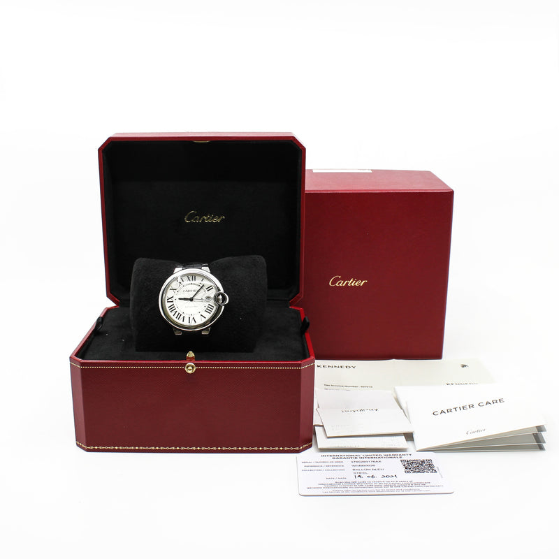 BALLON BLEU DE CARTIER WATCH 40MM, AUTOMATIC MOVEMENT, STEEL, LEATHER - L'UXE LINK