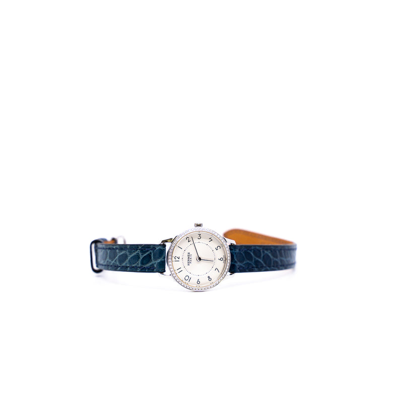 28mm small Arceau watch with diamond in green ccd band phw - L'UXE LINK