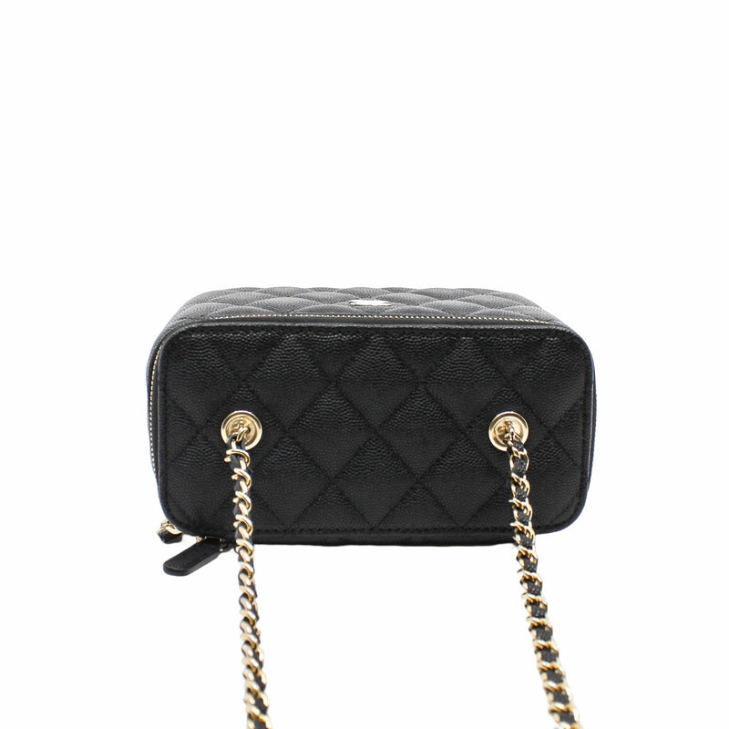 vanity case black ghw caviar medium with mirror