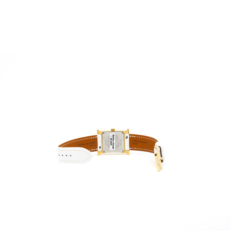 Heure H watch, Small model, 25 mm in ghw white epsom band #3610164 rrp 5100 - L'UXE LINK