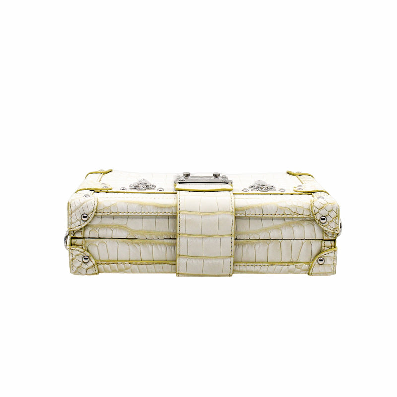 PETITE MALLE CROCODILE mint yellow phw